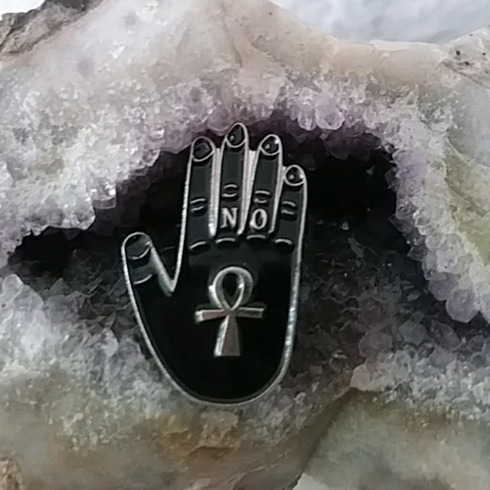 Occult palmistry ankh pin